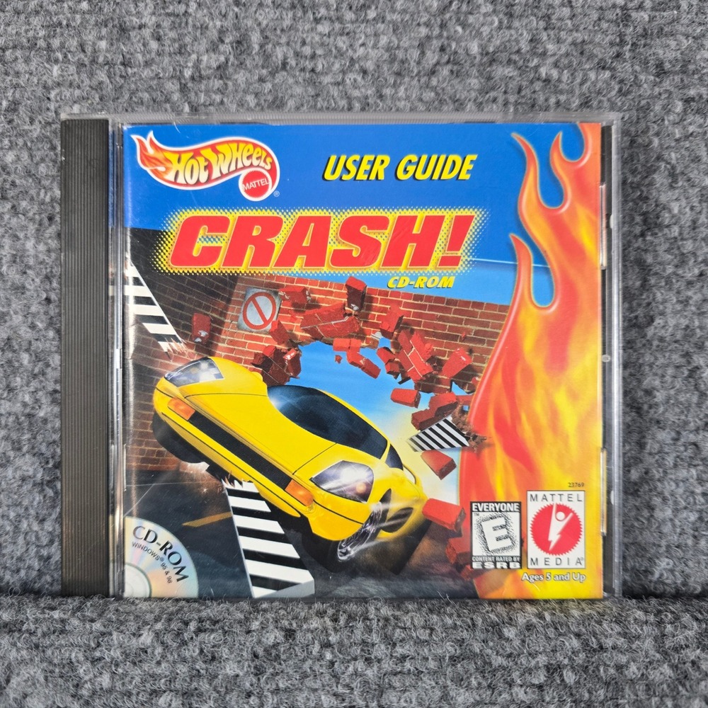 Hot Wheels Crash! CD-ROM User Guide PC Game Mattel Vintage 1999‎
